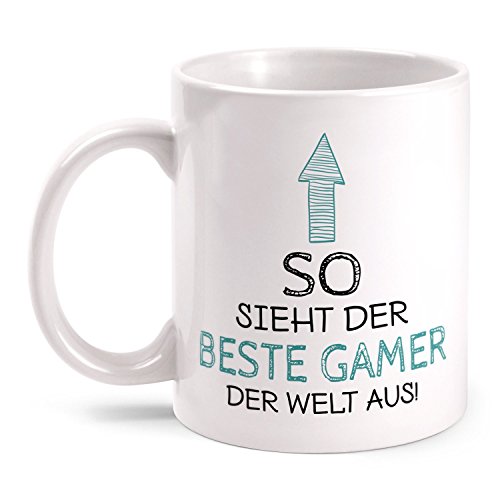 Tasse So sieht der beste Gamer der Welt aus beidseitig bedruckt | Geschenk Idee Zocker Computer Spieler Gaming Online Game PC Hobby,