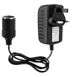 Car Power Inverter 240V to12V Adapter 2A,AC Mains to 12V Adapter DC,12V to 3 Pin Plug Adapte Car Converter Socket Car Cigarette Lighter Socket UK Output 24W MAX Power for Family