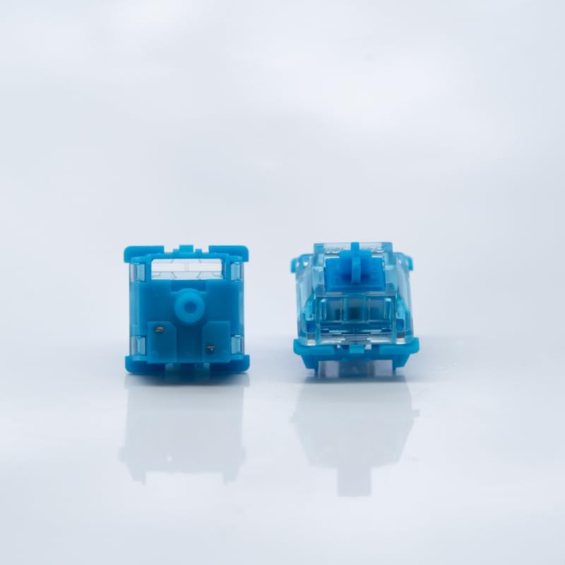 Miniatura 2 de GATERON Phantom Blue Clicky Interruptores de teclado, RGB LED 60gf Interruptores de llave para teclado mecánico MX (azul, 110 unidades)