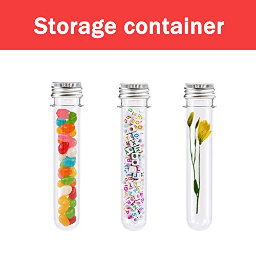 25 Pcs 25 x 140 mm(45ml) Clear Plastic Test Tubes with Caps,Test Tube for Bath Salts Container,Party,Home Decoration,Candy Storage