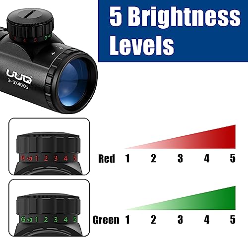 Uuq 3-9×40 BLUE 3-9×40 Rifle Scope With Red/Green Illumination And Rangefinder Reticle thumb #1