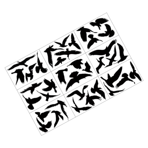 POPETPOP Pegatinas Anticolisión Para Ventanas De Casa 9 Hojas Electrostáticas Colibrí Negro Adhesivo Removible Decoración Protectora Frente a Choques Aves