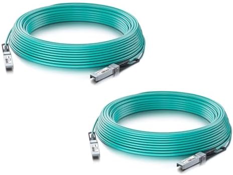 10G SFP+ AOC Cable - 10GbE SFP+ to SFP+ Active Optical Fiber Cable, OM3 MMF Direct-Attach Fiber Assemblies with SFP+ connectors for Cisco SFP-10G-AOC20M, Ubiquiti UniFi, Supermicro, 20-Meter, 2-Pack