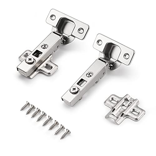 Probrico Clip On Full Overlay Frameless Furniture Cabinet Door Concealed Hinges, 1 Pair(2 Pieces) #TOP4