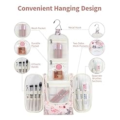 Narwey Trousse de Toilette Suspendue Trousse de Toilette de Voyage pour Femmes Organisateur de Maquillage et de cosmetiques pour Les Essentiels de Vacances Flamingo Beige Petit