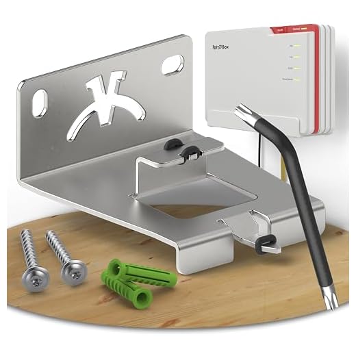Fritzbox 5690 pro Wandhalterung | Edelstahl Router Wandhalterung geeignet für Fritzbox 5690 Pro | Fritzbox Wandhalterung inkl. Montagezubehör | Wandhalterung Fritzbox 5690 Pro aus deutscher Produktion