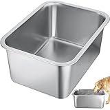 4 Gallons Extra Large Dog Bowls - High Capacity Food Grade Stainless Steel Dog Water and Food Bowl No Spilling, Durable for Multiple Large Breed Dogs Indoor Outdoor