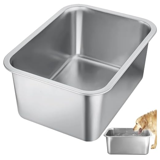4 Gallons Extra Large Dog Bowls - High Capacity Food Grade Stainless Steel Dog Water and Food Bowl No Spilling, Durable for X-Large Multiple Large Breed Dogs Indoor Outdoor