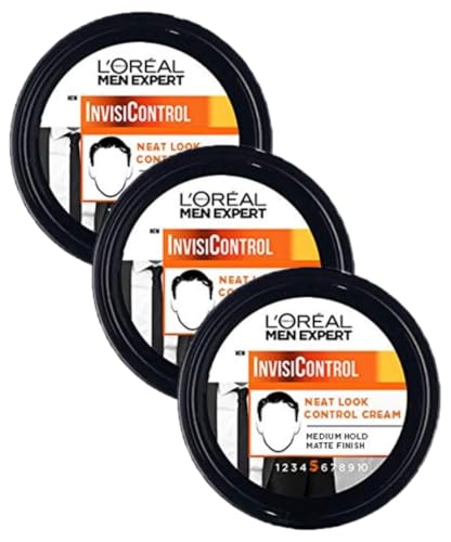 L’Oreal Men Expert Hair Styling Cream Expert InvisiControl Neat Look Control Cream (Pack of 3)