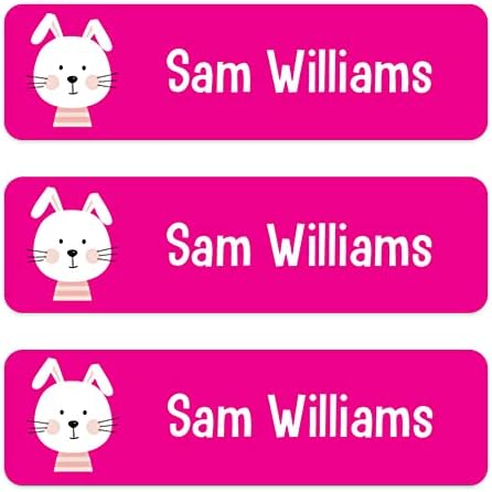 36 x No Iron Medium Personalised Stick On Waterproof Washable Name Labels Great for Clothes, School Uniform, Equipment, Shoes and Much More. School, Nursery, Day Care, Hospital - Cute Fox