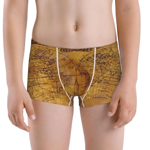 Boys' Cotton Boxer Brief Soft Underwear-Vintage Map