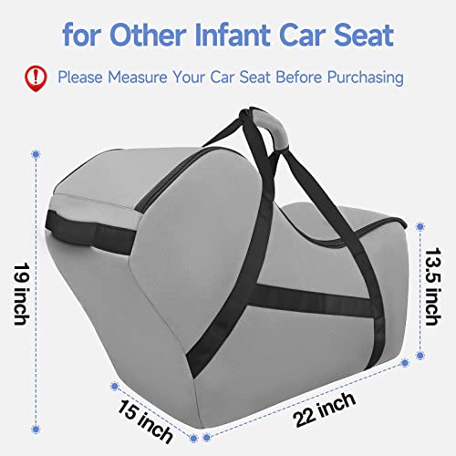 Infant Car Seat Travel Bag Compatible With All Nuna Pipa Car Seat And Base, Chicco Keyfit 30 And Base, Padded Car Seat Bags For Air Travel, Carseat Travel Cover With 5 Protective Bumper Feet, Grey #TOP4