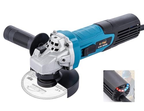KATSU Tools Corded Angle Grinder 115mm 750W, Slim Body, Variable Speed, for Masonry Concrete Tile Metal Steel Grinding Polishing 100186