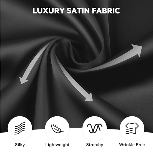 WARHORSEE Mens Silk Satin Dress Shirts Shiny Long Sleeve Button Down Shirt Party Prom Wedding Shirt2