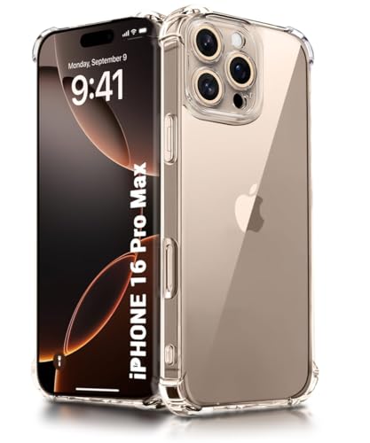 Image of WOW IMAGINE Clear Back Cover Case for iPhone 16 Pro Max | Shockproof Soft TPU Case | Cushioned Edges for Ultimate Protection Back Cover Case - Transparent