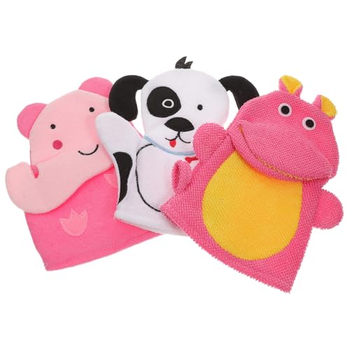 Didiseaon Guantes Exfoliantes para Baño Infantil 3 Piezas Estropajo de Baño para Bebés y Pequeños Suave Material Seguro Adecuado para Masaje y Limpieza Corporal
