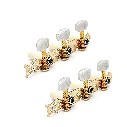 LATRAT Clavija de afinación para guitarra clásica 3L + 3R, plateado máquina sintonizador