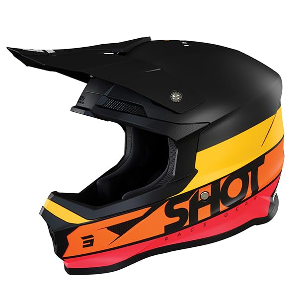 SHOT RACE GEAR Casque Motocross Furious Story Orange Matt – Casque Moto Cross Enduro Off-Road – Ultra Léger 1300 g – Coque SRS – Ventilation Optimale...