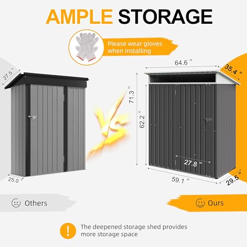 Shintenchi 5x3 FT Metal Shed