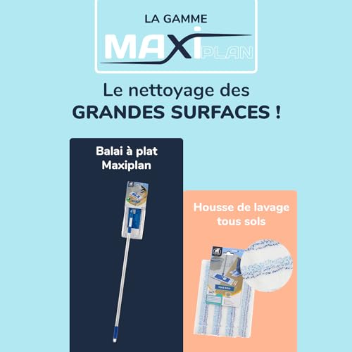 Balai à plat Maxiplan anti mal de dos avec manche réglable acier