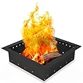 Iron Forge Tools Square Fire Pit Ring 36 inch Outer/30 inch Inner - Heavy Duty Metal Smokeless Square Firepit Insert Liner for Outdoor - Fire Ring for Outside (36x30x10 Inch) - Patent Pending