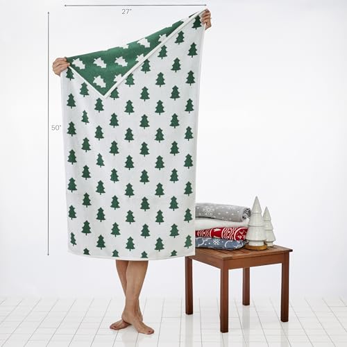 SKL-Home-FallWinter-Holiday-Trees-Bath-Towel-GreenWhite SKL Home FallWinter Holiday Trees Bath Towel GreenWhite