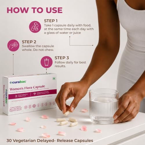 Image of Curabac Women's Flora Probiotic Capsules | 31 Billion CFU with 14 Probiotic Strains, Cranberry & D-Mannose | Daily Women's Flora, Urinary Tract & Digestive Wellness Support | Shelf-Stable | 30 Vegetarian Capsules