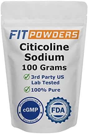 FitPowders Citicoline Powder, CDP Choline Powder 100g 100% Pure with Scoop, Cognitive Supplement for Memory and Learning (100 Grams)