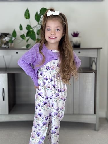 Image of HIHA Girls Sleeveless Jumpsuits Outfit Long Sleeve Twist Front Tops Romper Clothes Set Size 4-12