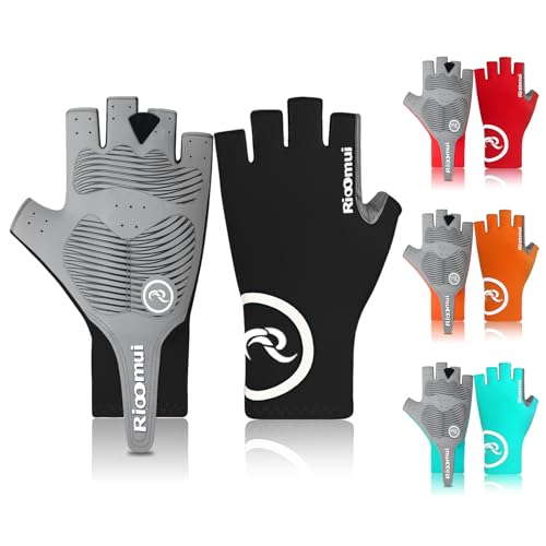 Rioomui Bike Gloves Men Women Anti-Slip 5mm Padded Black XL