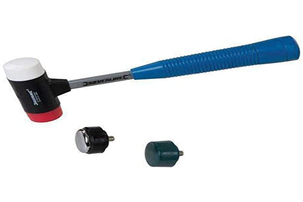 Silverline 633905 Mallet 4 heads in 1 interchangeable Ø 37 mm - multicolored