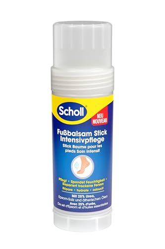 Scholl Bâton de baume pour les pieds intensément nourrissant, pour réparer les talons très secs et fissurés, hydratant intensément pour des pieds sains avec 25% d'urée, sel d'Epsom et huiles