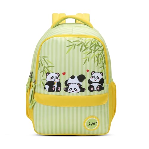 Skybags Mimi Panda 20L Yellow Casual Backpack for Girls with 3 Compartments & Adjustable Shoulder Strap | Quick Access Front Pocket | Side Pockets | Air Mesh Back Panel | Perfect for School & Travel