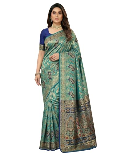 Image of C J Enterprise Women's Pure Soft Silk Saree With Blouse Piece For Wedding (Damru-Patola)