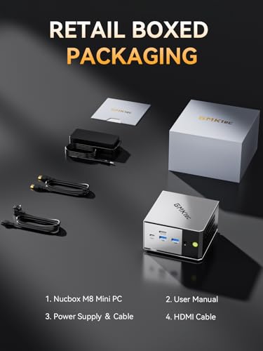 GMKtec Mini PC AMD Ryzen 5 PRO 6650H (Turbo 4.50GHz) 16GB DDR5 1TB NVME SSD Dual NIC LAN 2.5GbE Oculink, USB4, HDMI, USB-C Desktop Computer M8