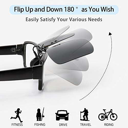 Image of LUFF Polarized /Night Vision Clip on Sunglasses /Myopia Glasses for Driving Black-Yellow