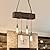 Farmhouse Pendant Light for Kitchen Island,4 Light Adjustable Dining Room Light Fixture,Rustic Wood Chandelier for Kitchen Pool Table Living Room Cabin.