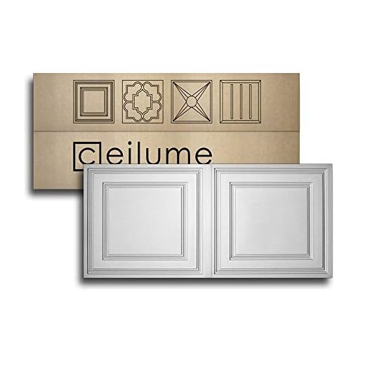 Ceilume 12 pc Stratford Ultra-Thin Feather-Light 2x4 Lay in Ceiling Tiles - for Use in 1" T-Bar Ceiling Grid - Drop Ceiling Tiles (12 Tiles, White)