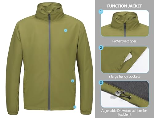 Image of Little Donkey Andy Men's Lightweight Breathable Windbreaker Golf Jacket UPF50+ Windproof Outdoor Running Coat