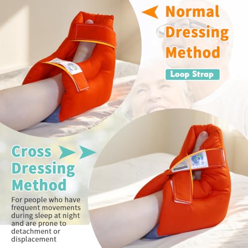 Image of EZ Assitive Heel Protector Sleeves - Open Heel Design for Pressure Relief, Adjustable Straps, Soft & Breathable Fabric, Fits Both Feet (1pc) - Ideal for Bedridden, Elderly & Diabetic Care