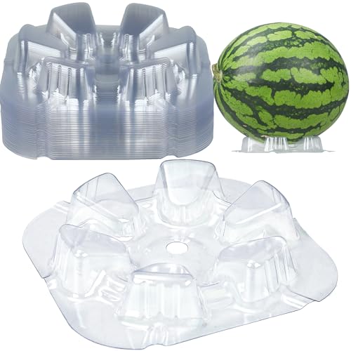 peony man 30 PCS Plastic Melon Cradle Clear Watermelon Support Stand Melon Holder Tray Melon Support Garden Plant Protection Rack for Watermelon Squash Cantaloupe Pumpkin