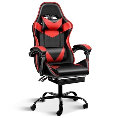ZABINS Gaming Chair, Ergonomic Computer Chair with 90°-150° Reclining Backrest & Footrest, Headrest & Lumbar Support, 360° Swivel Height Adjustable Desk Chair, High Back for Adults