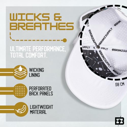 Image of BRIMZ Golf Performance Hat - Tee Holder & Magnetic Ball Marker - Breathable, Sweat & Water Resistant Golfing Snapback Hat