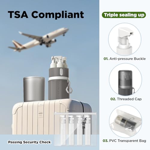 Image of YOTIME 4in1 Travel Dispenser Bottle, TSA Approved Travel Size Containers