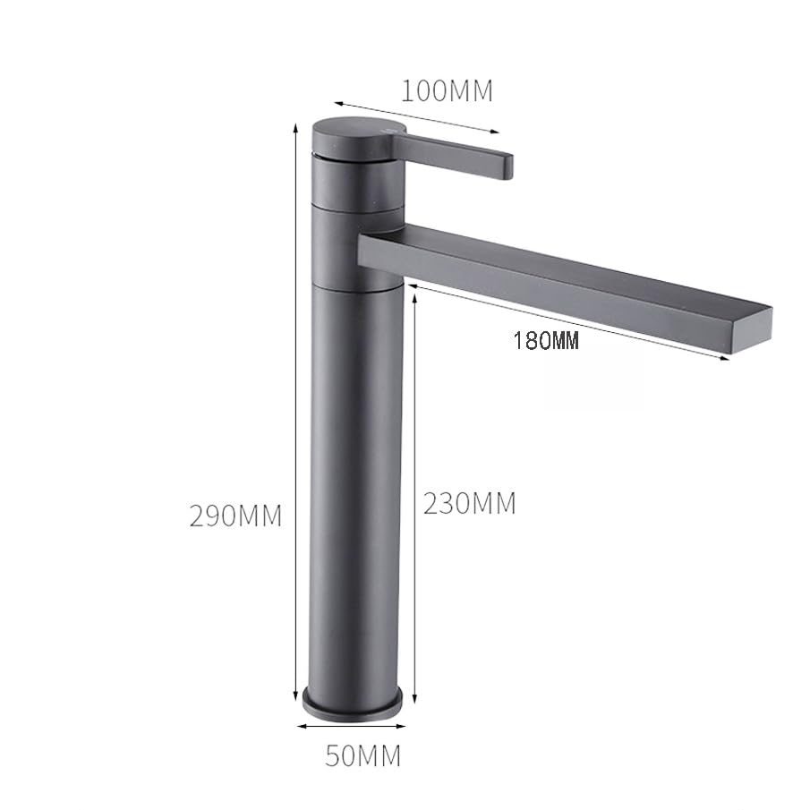 Mischbatterie Waschbecken Bad Einhebelmischer Bad 360° schwenkbarer Wasserhahn Bad Waschtischarmatur Hoch, Schwarz