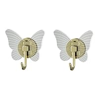 Finyoffiy 2pcs Butterfly Wall Hooks Decorative Luxury High-Level Sense Coat Rack Towel Hooks for Wall Hanging Decorations