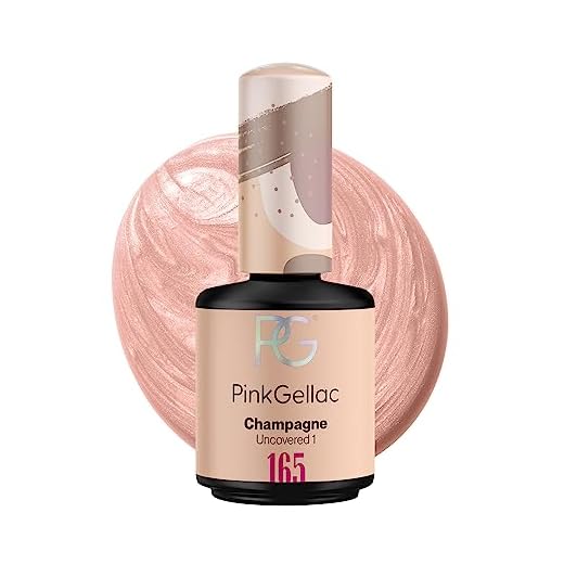 Pink Gellac 165 Champagne UV Nagellack. Professionelle Gel Nagellack shellac für mindestens 14 Tage perfekt glänzende Nägel, 15ml, Rosa