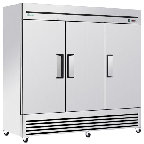 Image of 81 inch Commercial Freezer, Upright Freezer with 3 Solid Door, -8℉~0℉, 72 Cu.Ft Reach-in Freezer, Stainless Steel Interior and Exterior Construction, ETL and DOE
