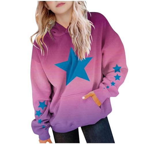 Star Hoodies for Girls Long Sleeve Oversized Dance Party Concert Sweatshirt Pullover Gradient Fashion Cute Y2k Tops