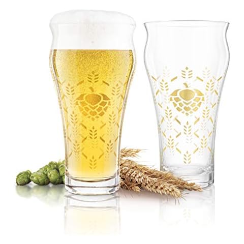 Final Touch Barley & Hops Beer Glass Set Cover